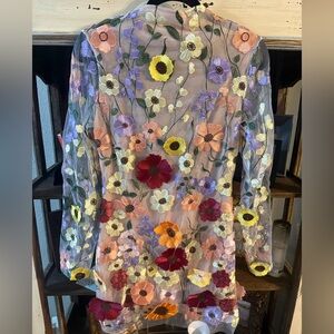 Floral Embroidered Backless Dress